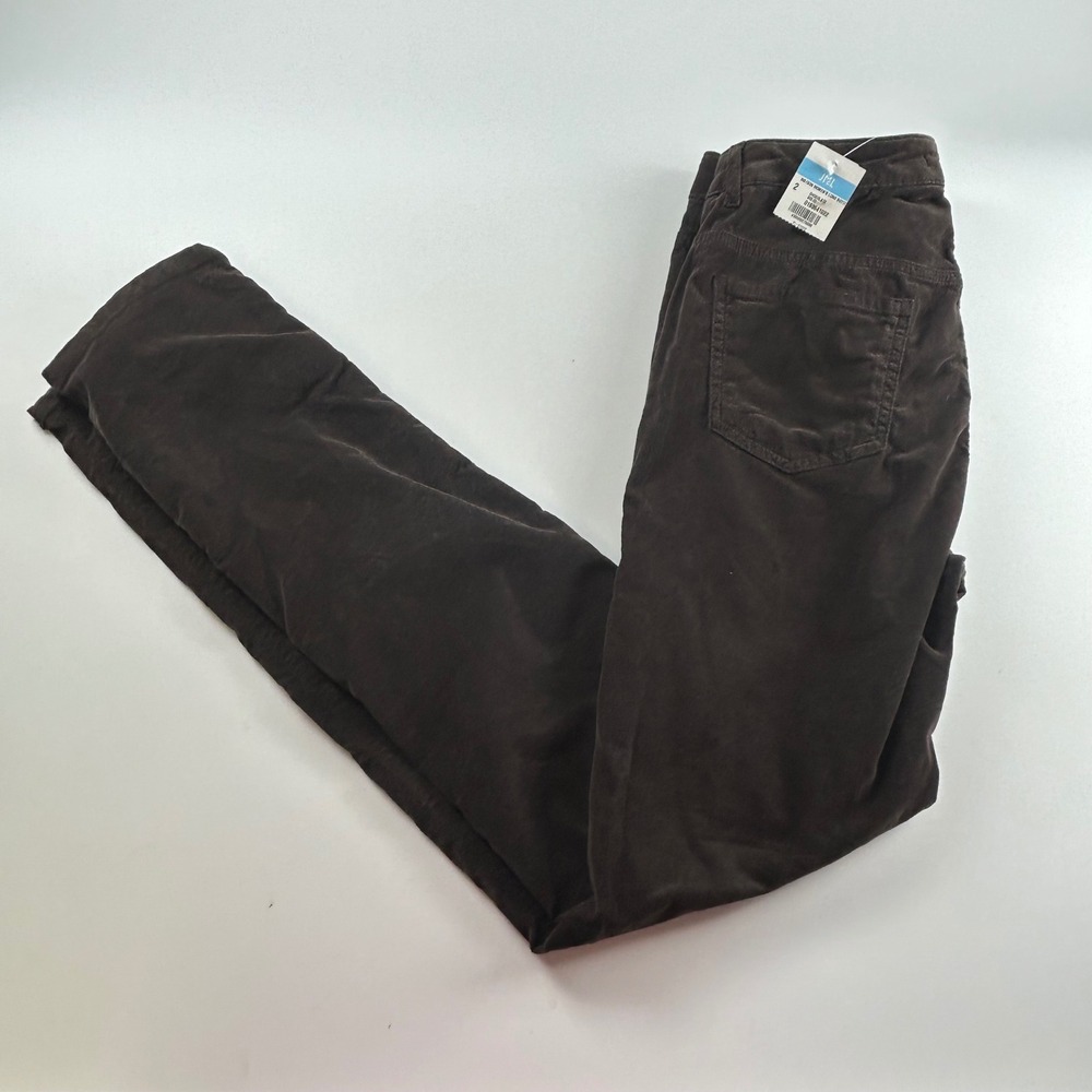 J.McLaughlin WMNS 2 Watson Corduroy Pants Chocolate Brown Straight Leg NEW